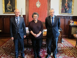 Reunión del presidente del TSXG con el fiscal superior y la valedora do pobo 